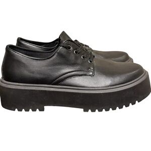 ASOS design, black chunky lace up Derby, Oxford shoes 9